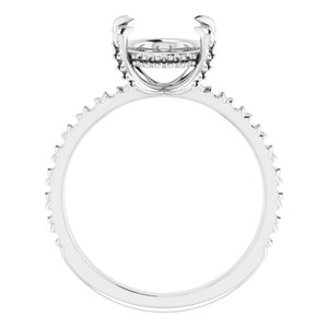 14K White Gold 11x9 mm Oval Engagement Ring Mounting