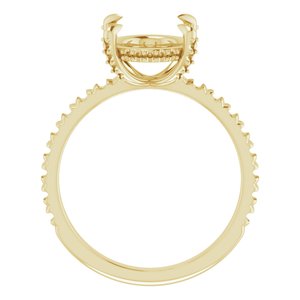 14K Yellow Gold 11x9 mm Oval Engagement Ring Mounting