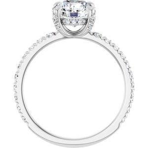 14K White Gold 7.4 mm Round 3/8 CTW Lab-Grown Diamond Semi-Set Engagement Ring
