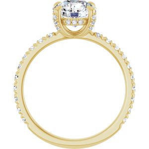 14K Yellow Gold 7.4 mm Round 3/8 CTW Lab-Grown Diamond Semi-Set Engagement Ring