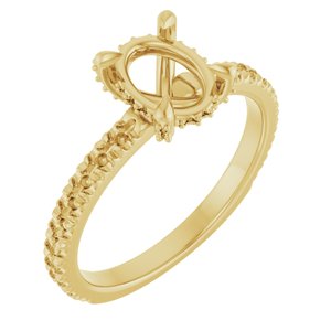 14K Yellow Gold 8x6 mm Oval Engagement Ring Mounting