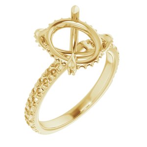 14K Yellow Gold 11x9 mm Oval Engagement Ring Mounting