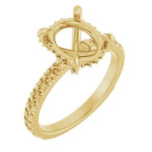 14K Yellow Gold 10x8 mm Oval Engagement Ring Mounting