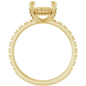 14K Yellow Gold 10x8 mm Oval Engagement Ring Mounting