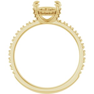 14K Yellow Gold 9x7 mm Oval Engagement Ring Mounting