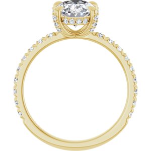 14K Yellow Gold 9x7 mm Oval 1/2 CTW Lab-Grown Diamond Semi-Set Engagement Ring