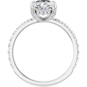 14K White Gold 9x7 mm Oval 1/2 CTW Lab-Grown Diamond Semi-Set Engagement Ring