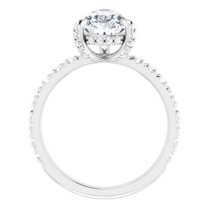 14K White Gold 12x8 mm Pear 5/8 CTW Lab-Grown Diamond Semi-Set Engagement Ring