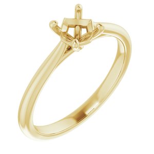 14K Yellow Gold 5.5 mm Round Solitaire Engagement Ring Mounting