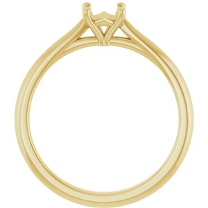 14K Yellow Gold 5.2 mm Round Solitaire Engagement Ring Mounting