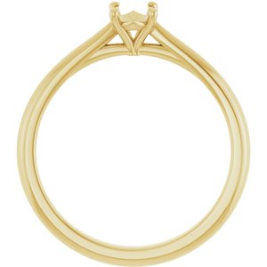 14K Yellow Gold 6x4 mm Oval Solitaire Engagement Ring Mounting