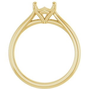 14K Yellow Gold 7.4 mm Round Solitaire Engagement Ring Mounting