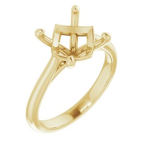 14K Yellow Gold 10 mm Round Solitaire Engagement Ring Mounting