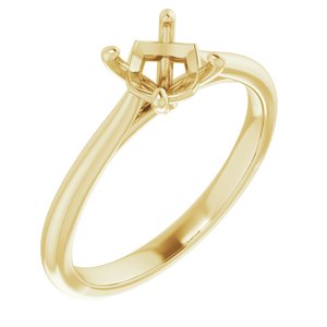 14K Yellow Gold 6 mm Round Solitaire Engagement Ring Mounting