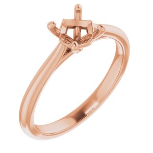 18K Rose Gold 6 mm Round Solitaire Engagement Ring Mounting