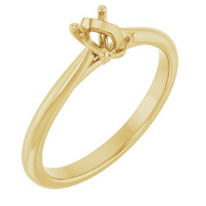 14K Yellow Gold 6x4 mm Oval Solitaire Engagement Ring Mounting