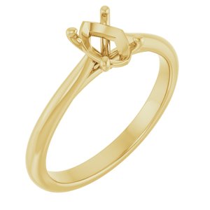 10K Yellow Gold 7x5 mm Oval Solitaire Engagement Ring Mounting