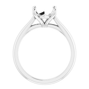14K White Gold 8.8 mm Round Solitaire Engagement Ring Mounting