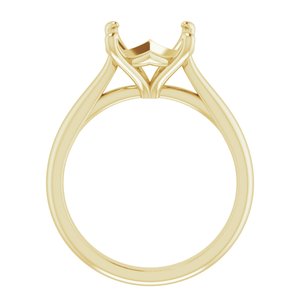 14K Yellow Gold 10 mm Round Solitaire Engagement Ring Mounting