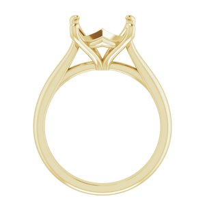 14K Yellow Gold 11 mm Round Solitaire Engagement Ring Mounting