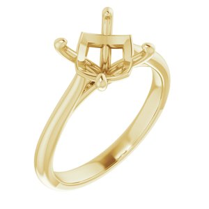 14K Yellow Gold 8.8 mm Round Solitaire Engagement Ring Mounting
