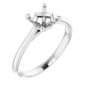 14K White Gold 7 mm Round Solitaire Engagement Ring Mounting