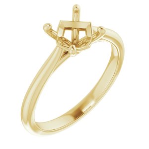 14K Yellow Gold 7 mm Round Solitaire Engagement Ring Mounting