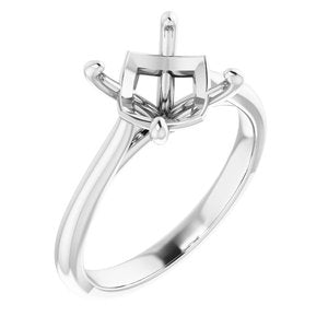 14K White Gold 9 mm Round Solitaire Engagement Ring Mounting