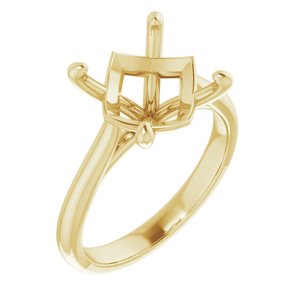 14K Yellow Gold 11 mm Round Solitaire Engagement Ring Mounting