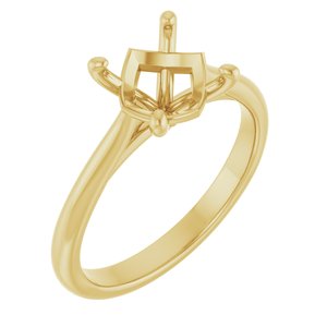 14K Yellow Gold 8.2 mm Round Solitaire Engagement Ring Mounting