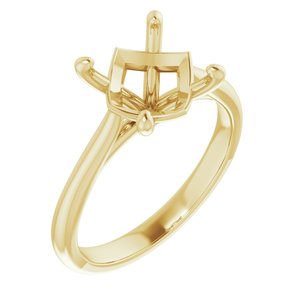 14K Yellow Gold 9.4 mm Round Solitaire Engagement Ring Mounting