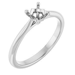 14K White Gold 5.2 mm Round Solitaire Engagement Ring Mounting