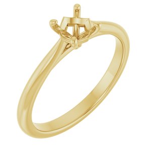 14K Yellow Gold 5.2 mm Round Solitaire Engagement Ring Mounting