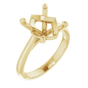 14K Yellow Gold 12x10 mm Oval Solitaire Engagement Ring Mounting