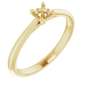 14K Yellow Gold 4.1 mm Round Solitaire Engagement Ring Mounting