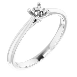 18K White Gold 4.1 mm Round Solitaire Engagement Ring Mounting