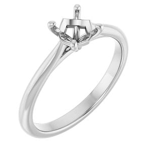 14K White Gold 5.8 mm Round Solitaire Engagement Ring Mounting