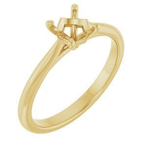 14K Yellow Gold 5.8 mm Round Solitaire Engagement Ring Mounting