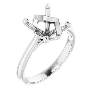 14K White Gold 11x9 mm Oval Solitaire Engagement Ring Mounting