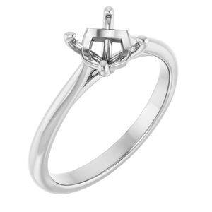 Platinum 6.5 mm Round Solitaire Engagement Ring Mounting