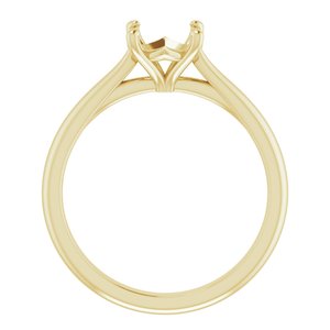 14K Yellow Gold 7 mm Round Solitaire Engagement Ring Mounting