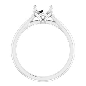 Platinum 7 mm Round Solitaire Engagement Ring Mounting