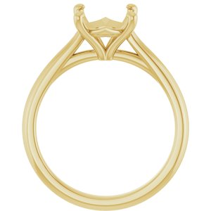 14K Yellow Gold 10x8 mm Oval Solitaire Engagement Ring Mounting
