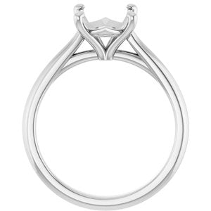 14K White Gold 10x8 mm Oval Solitaire Engagement Ring Mounting