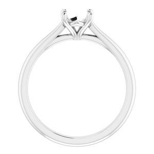 14K White Gold 6 mm Round Solitaire Engagement Ring Mounting