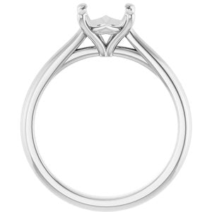 14K White Gold 9x7 mm Oval Solitaire Engagement Ring Mounting