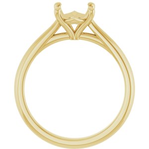 18K Yellow Gold 9x7 mm Oval Solitaire Engagement Ring Mounting