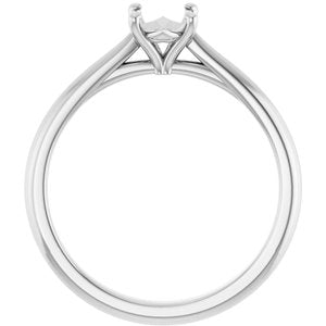14K White Gold 7x5 mm Oval Solitaire Engagement Ring Mounting