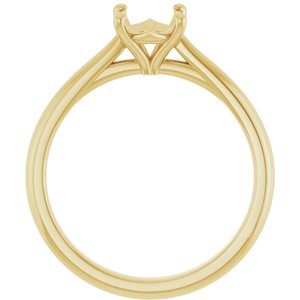 10K Yellow Gold 8x6 mm Oval Solitaire Engagement Ring Mounting