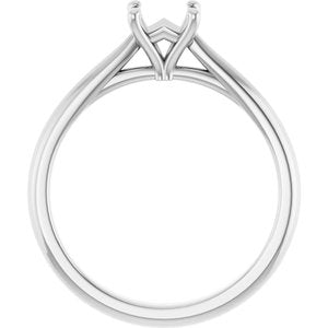 14K White Gold 4.5 mm Square Solitaire Engagement Ring Mounting